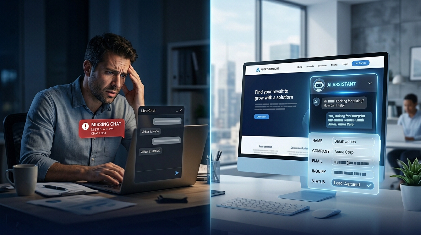 Business owner reviewing organized leads sent by AI