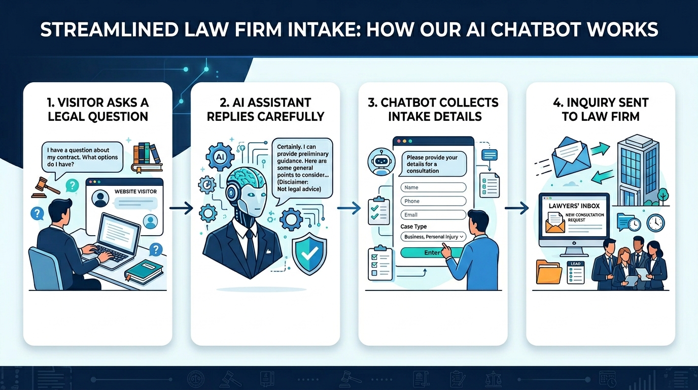 Structured legal consultation request captured from a law firm website chatbot